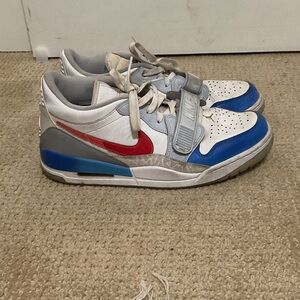 Nike Mens Sneakers in Red, Blue, and Grayish White